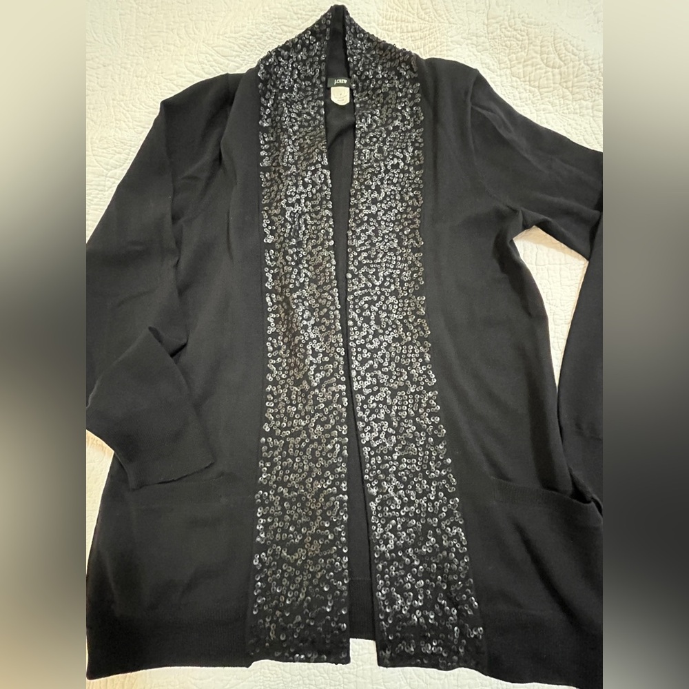 J. Crew Sequins Cardigan Sweater, size M